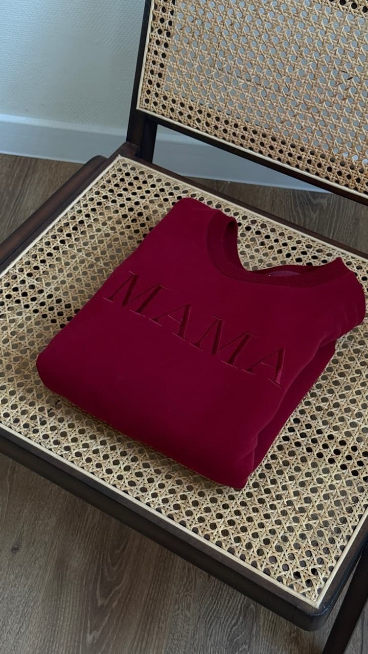 Свитшот Мама премиум утепленный для беременных и кормящих, Винный