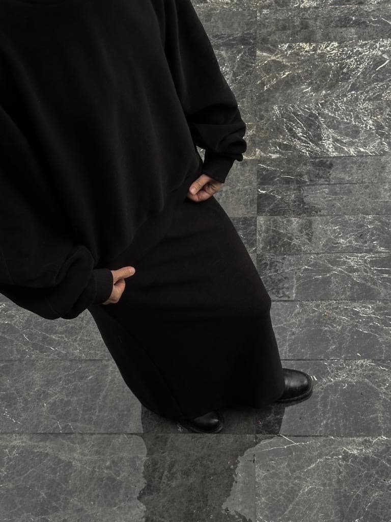 Костюм с юбкой, Черный