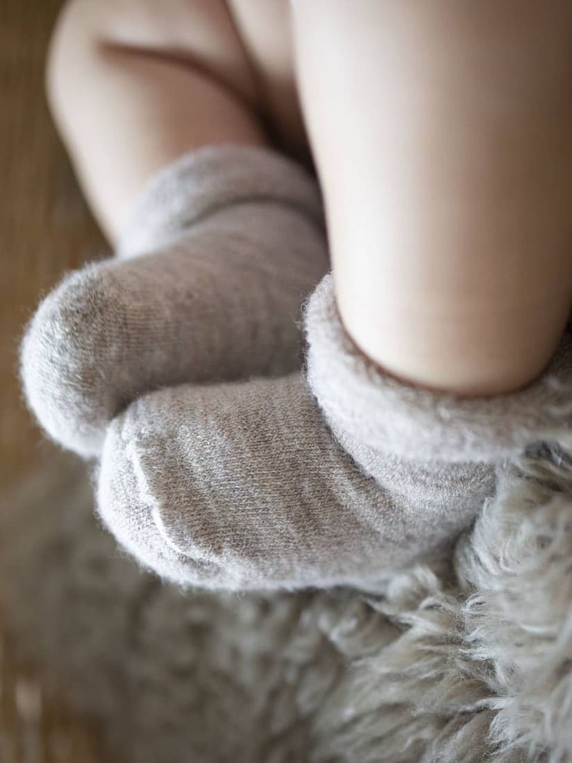 Носки шерстяные полный плюш, Бежевый