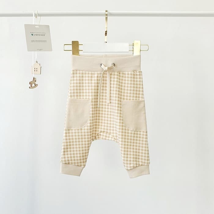 Штанишки, Бежевый/клетка