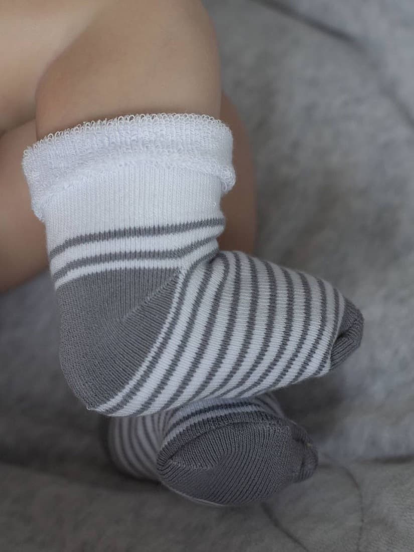 Носки махровые 2 шт., Белый/серый