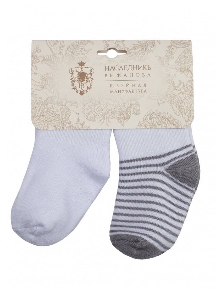 Носки махровые 2 шт., Белый/серый