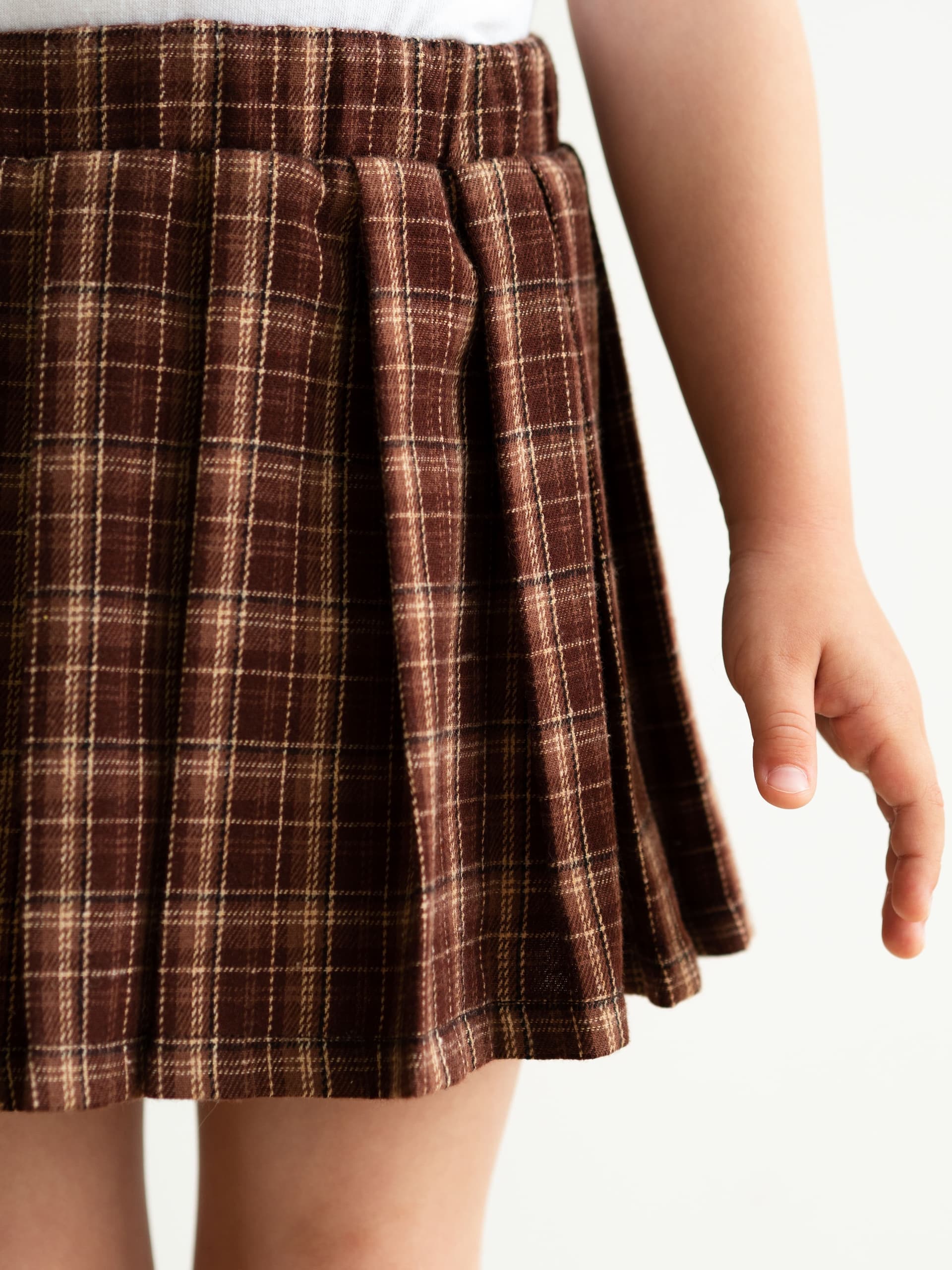 Юбка-шорты в клетку, Коричневый