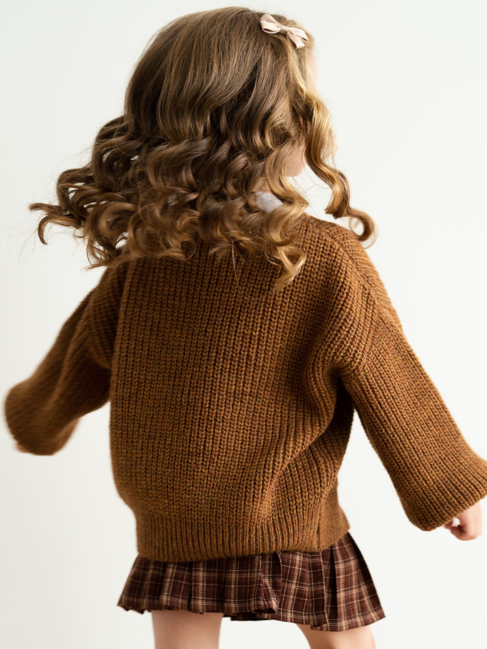 Кардиган с бантиками, Горчичный