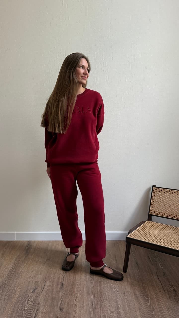 Брюки премиум утепленные, Винный