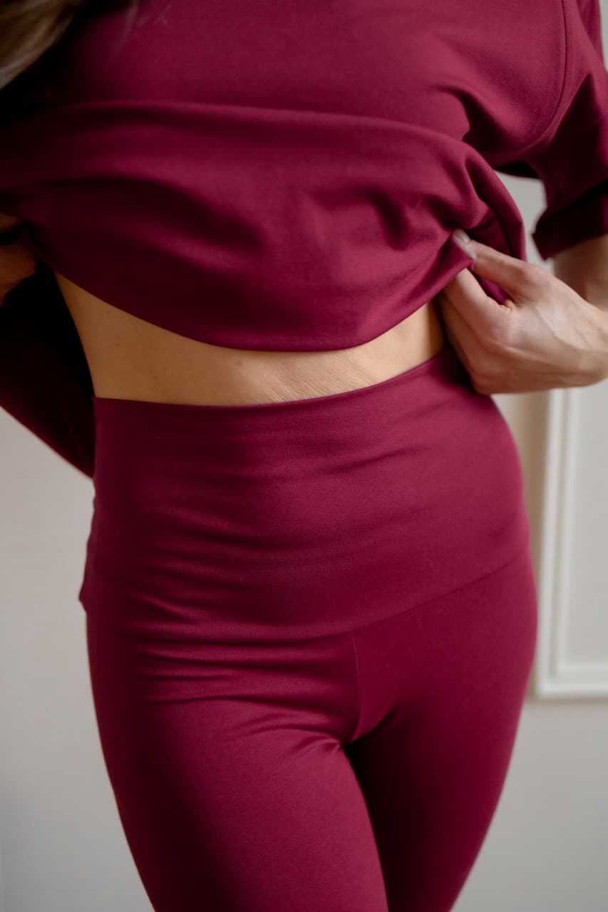 Легинсы с мягким поясом, Винный