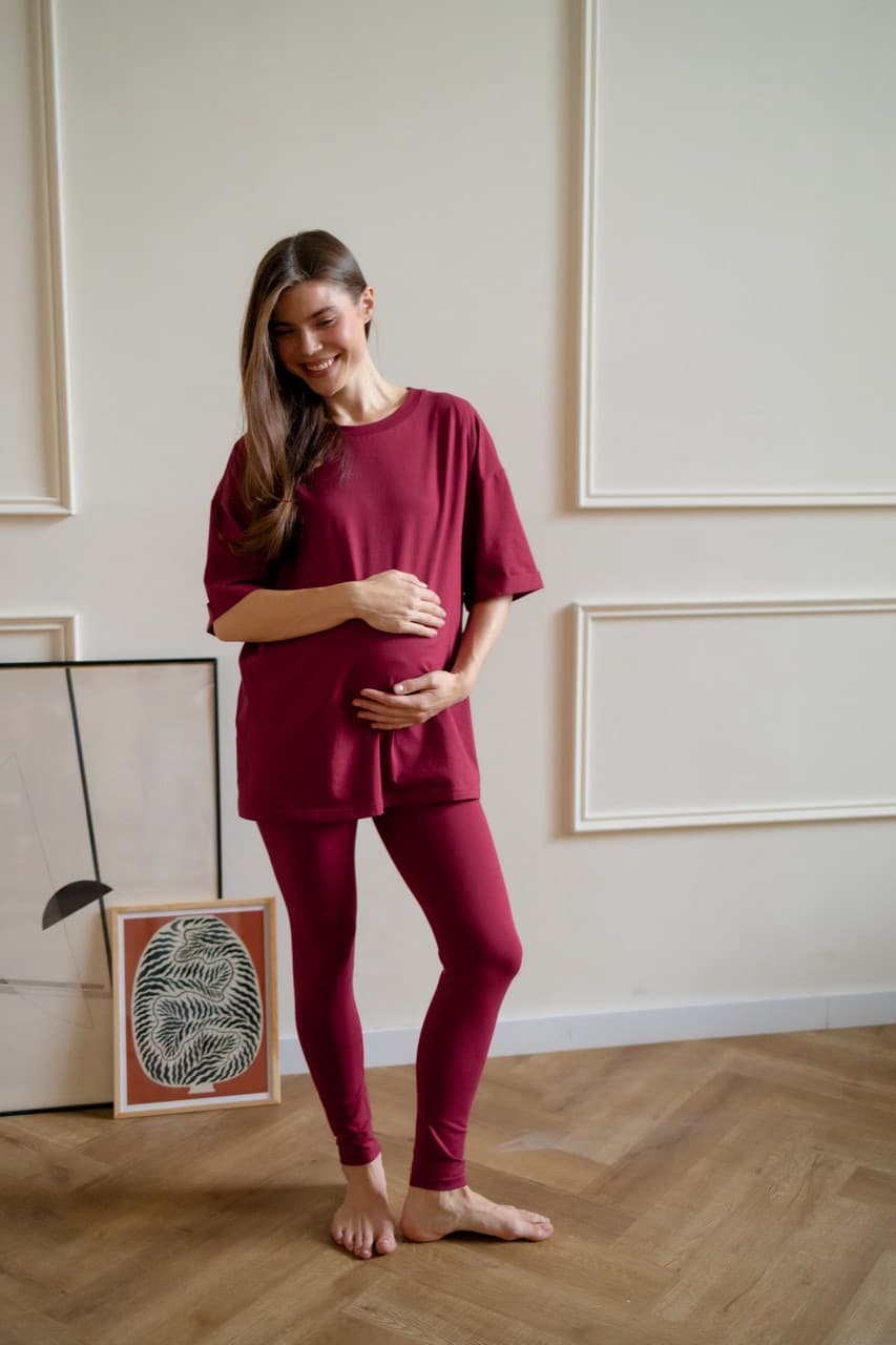 Легинсы с мягким поясом, Винный